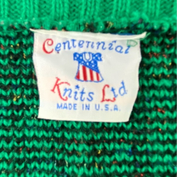 Vintage Centennial Knits Ltd. Women's Sweater Vest Short Sleeve Green Black - Picture 3 of 9